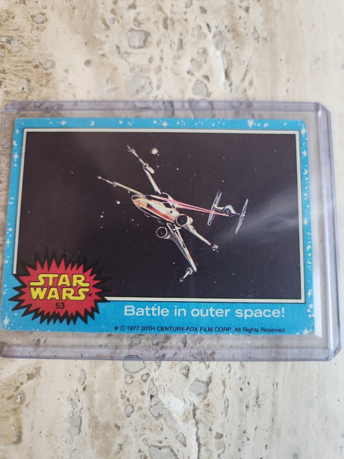 1977 Topps Star Wars Battle in Outer Space #53, Vintage Ungraded Card Blue