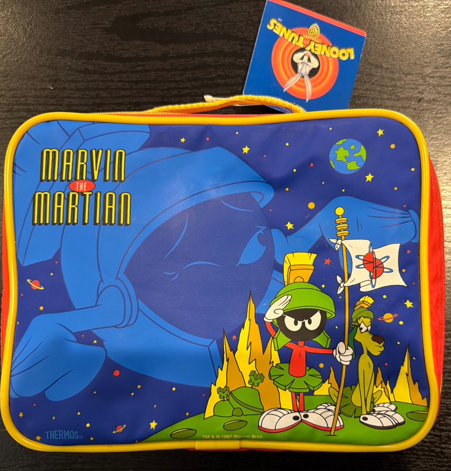 Vintage 1997 Marvin The Martian Insulated Lunch Box with Thermos WITH TAGS