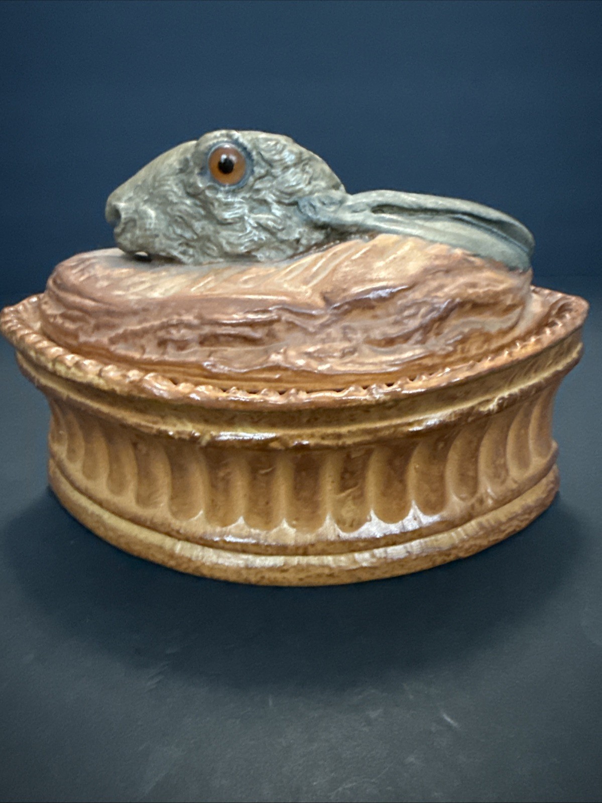 Vintage French Pillivuyt Porcelain Trompe L'oeil Hare Rabbit Game Pie Tureen #4