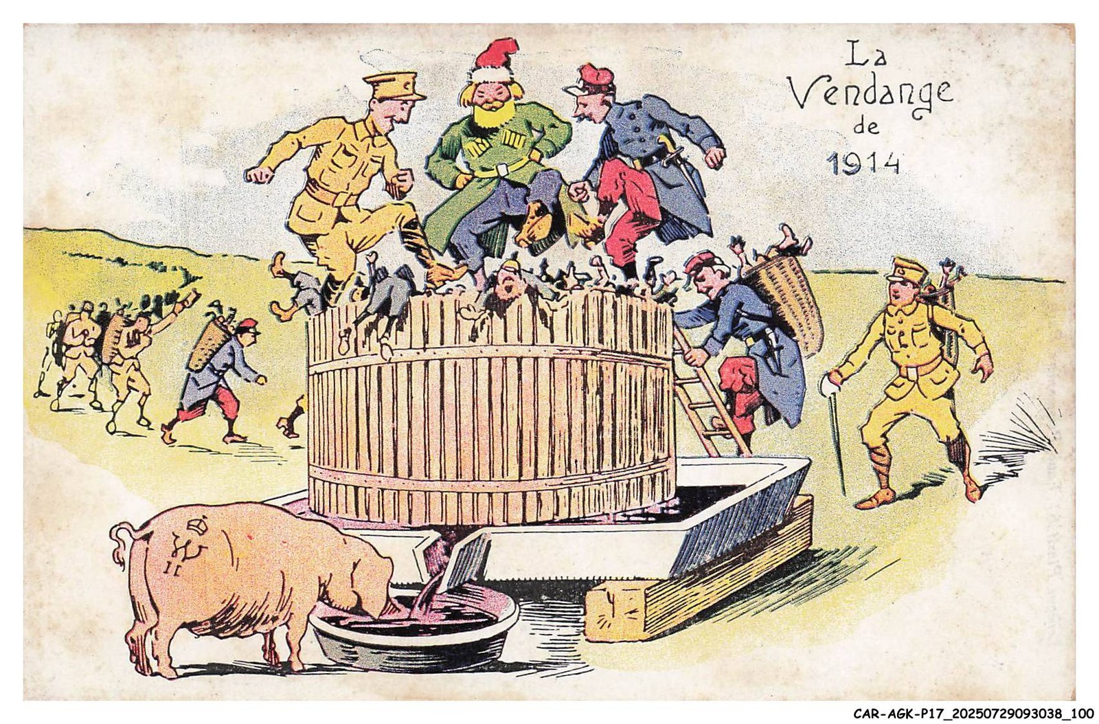 CAR-AGKP17-0926-COCHON Postcard - The 1914 Harvest