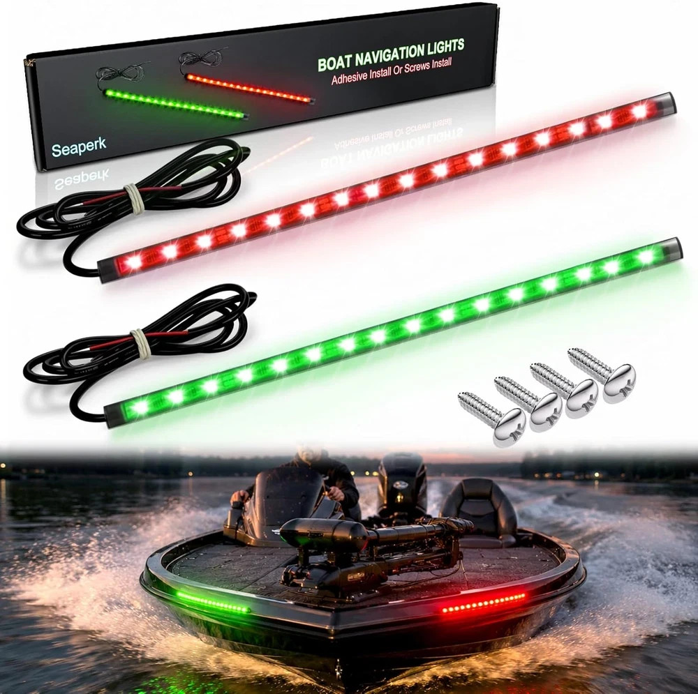 LED Boat Navigation Lights Red Green Marine Bow Nav Lights Bass Pontoon Jon Boat
