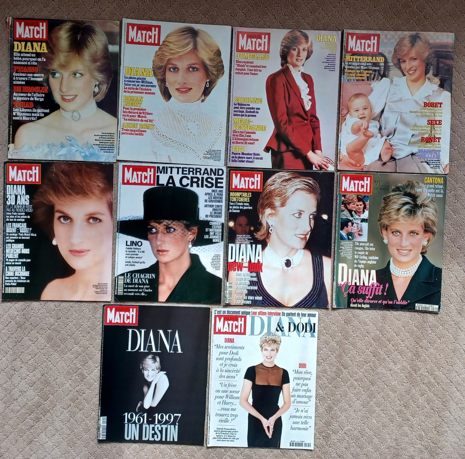 10 Rare HTF Princess Lady Diana Paris Match Magazines Includes Memorial Edition