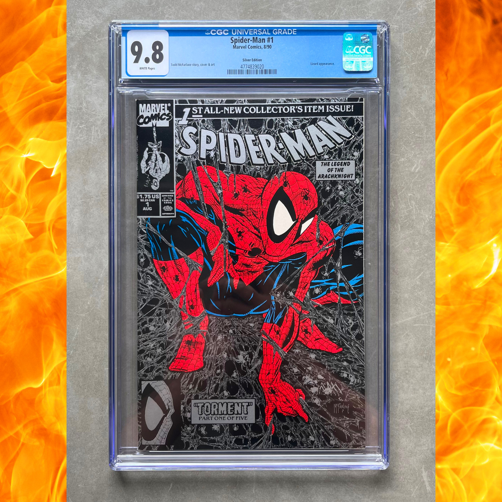 🔥 Spider-Man #1 CGC 9.8 NM/M (Silver Variant) Classic Todd McFarlane Artwork 🔥