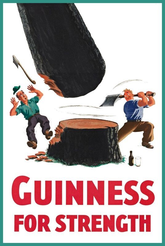 Guinness Beer - Lumberjack Theme - NEW Metal Sign: 12x18\