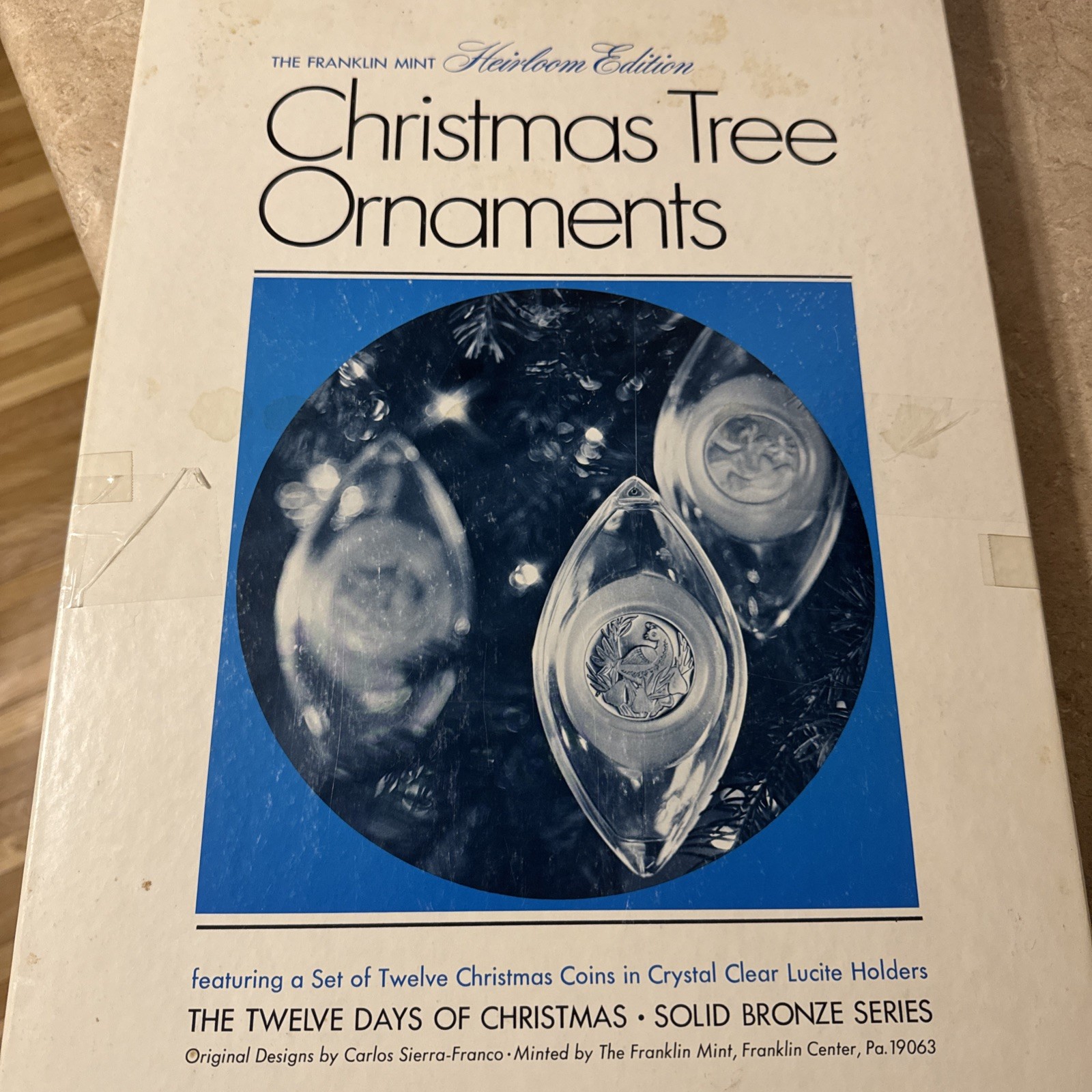Vtg Complete Set The Franklin Mint Heirloom Edition Ornaments, 12 Days Christmas