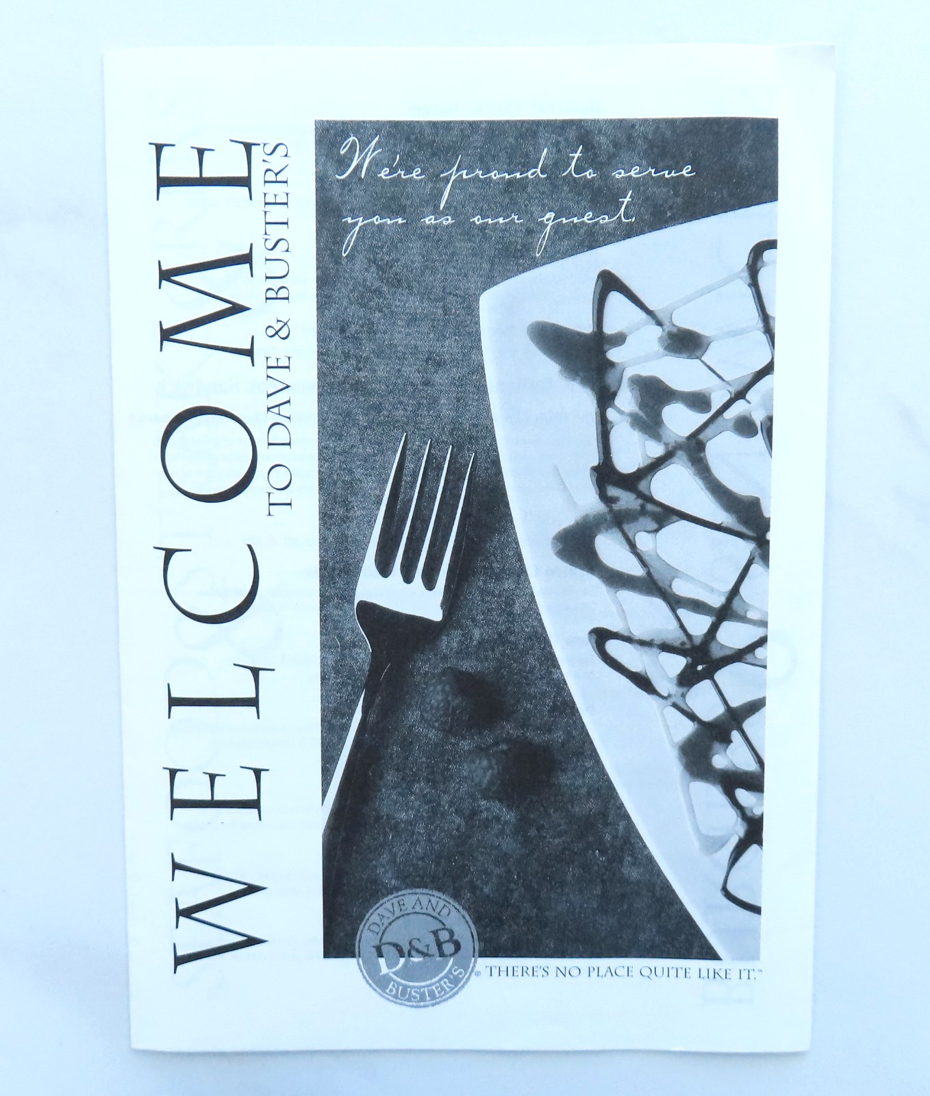 Dave & Busters Menu Vintage 2000 Milpitas California Restaurant Travel Dining