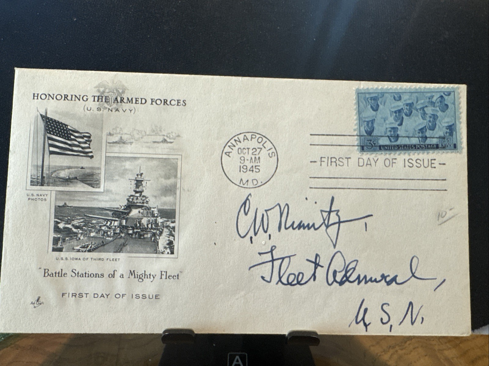 Chester W. Nimitz Signed Honoring The Armed Forces  - First Day of Issue