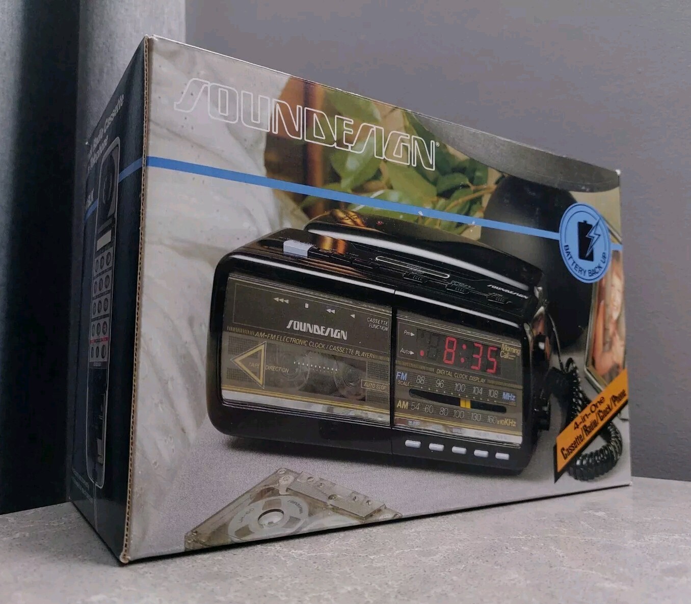 Vintage NOS Sound Design 4 In 1  Clock Radio With Phone  New