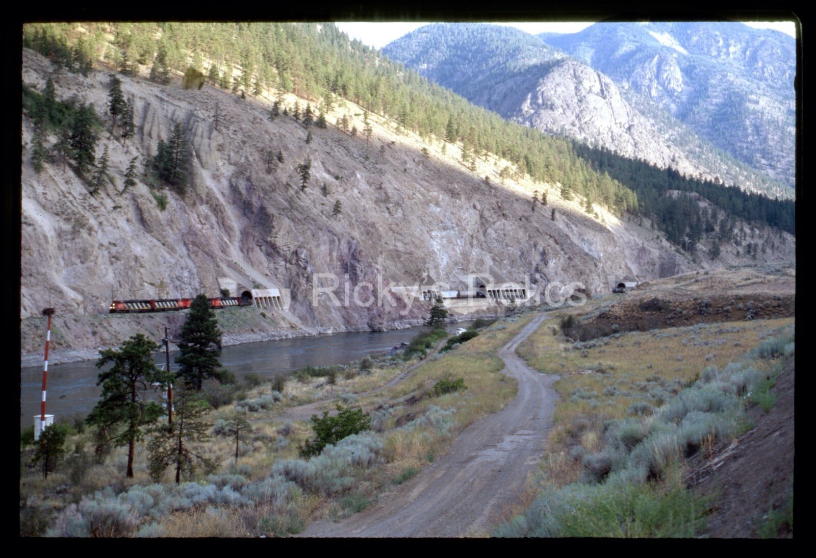 Original Slide CN Freight Tunnel Action Canadian National 1996 Seddall BC Canada