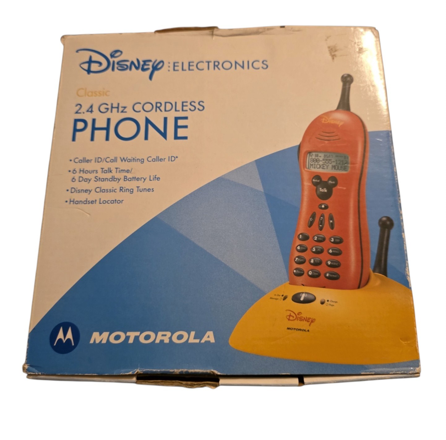 Vtg Y2K Motorola Disney Classic Cordless Phone 53669 Mickey Mouse Theme w/ Box 