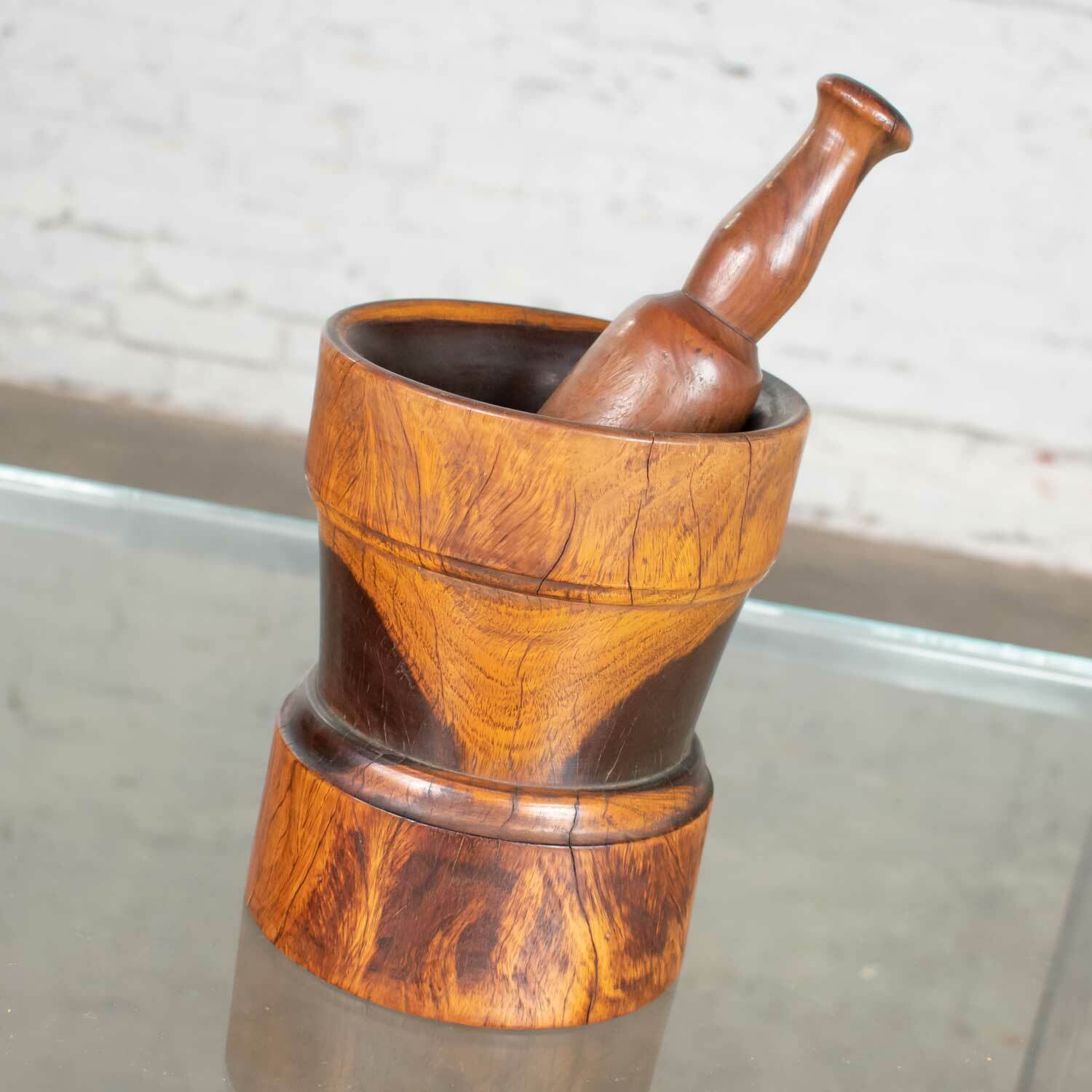 Vintage MCM Mortar and Pestle or Objet d'Art Hand Turned Wood