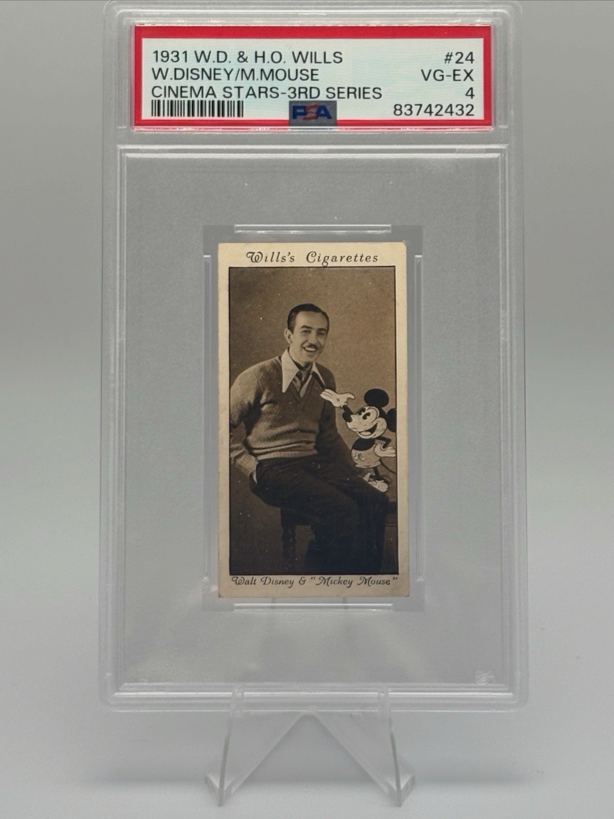W.D. & H.O. Wills 1931 Cinema Stars 3rd Series #24 Walt Disney Mickey Mouse