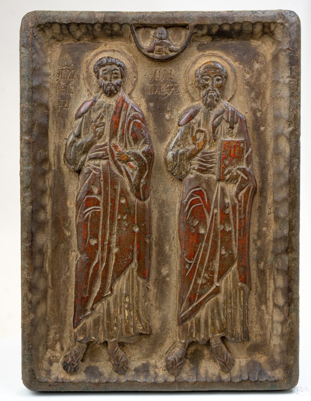 17th C. Antique Russian Saints Peter and Paul Icon Hand-Painted Wood with COA 17th C. Antique Russian Saints Peter and Paul Icon Hand-Painted Wood with COA