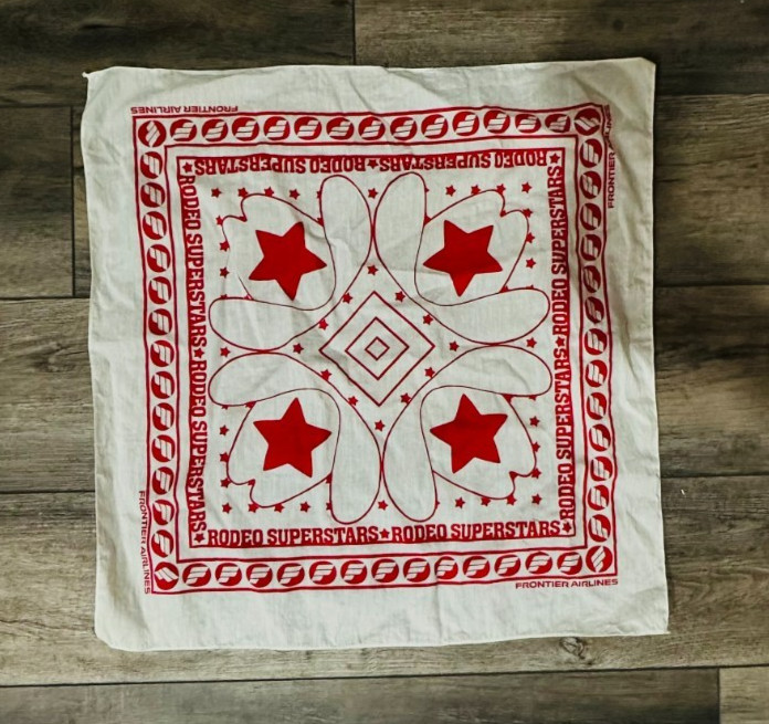 Vintage Frontier Airlines Wyoming Frontier Days bandana/kerchief