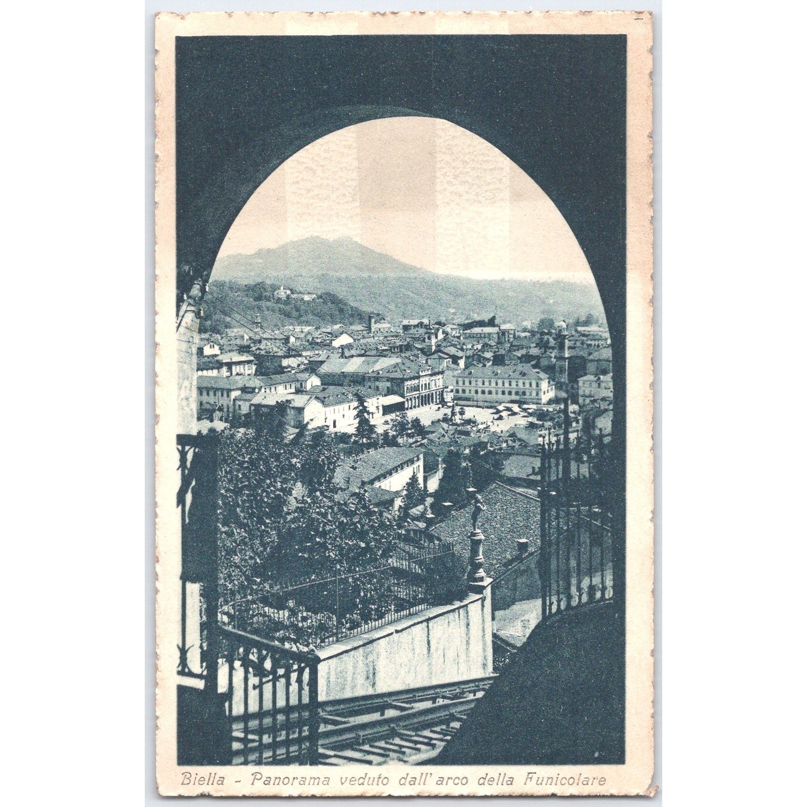 Postcard Biella Panorama Funicolare Italy Landscape