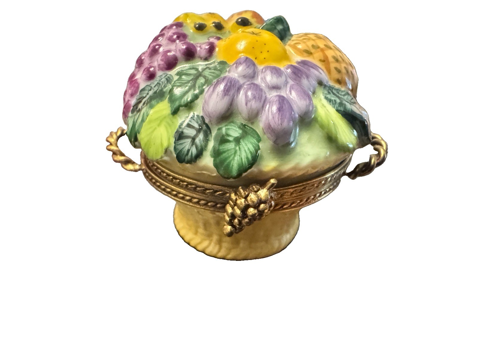 VTG Limoges France PEINT MAIN Chamart Exclusif Fruit Basket Box 1993