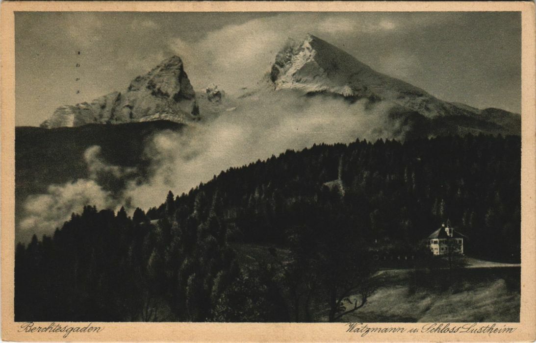 Old postcard postcard Berchtesgaden-Watzmann and Lustheim Castle GERMANY (1047392)