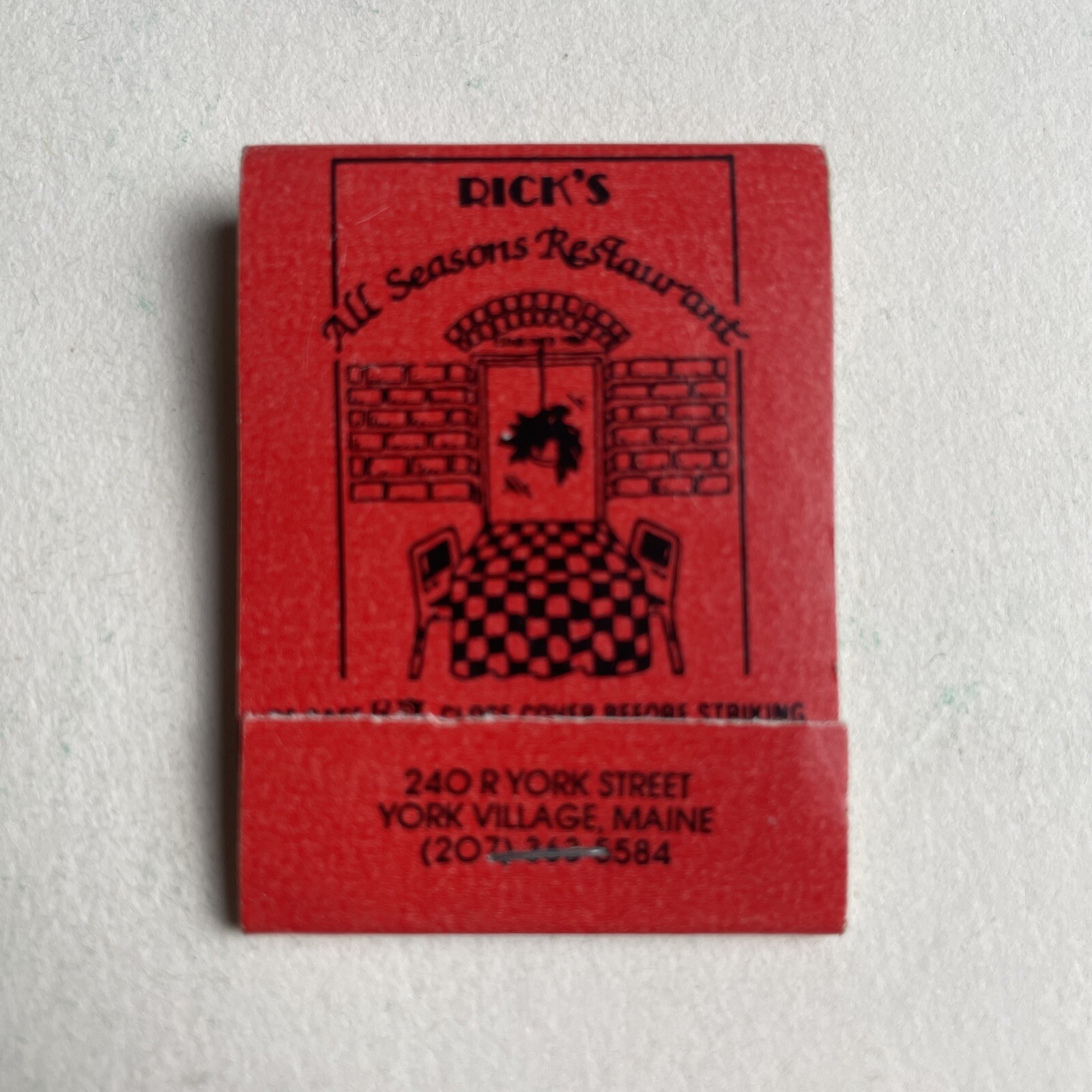 Vintage Matchbook Rick’s Restaurant York Village Maine 1990s Unstruck RARE