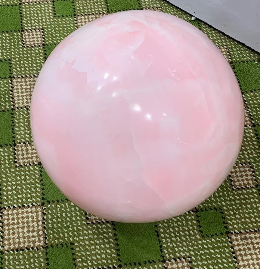 Big Size Handmade Pink Mangano Calcite Sphere UV Reactive Glow Fluorescent AAA