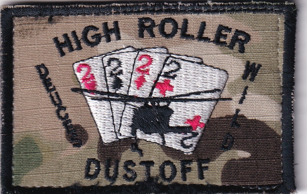 High Rollers Dustoff Deuces Wild 2222 US Army Aviation patch Afghanistan made