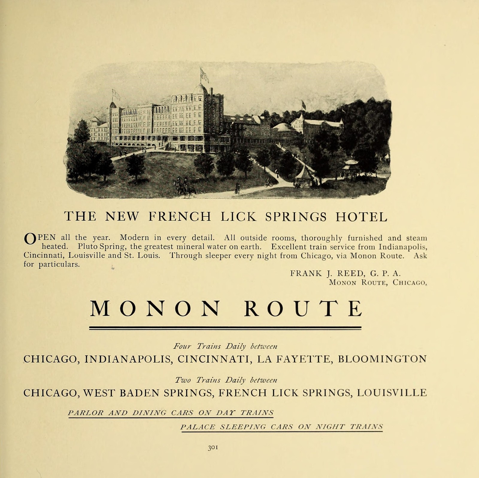 French Lick Springs Hotel Indiana Vintage 1930s Travel Reprint Wall Art