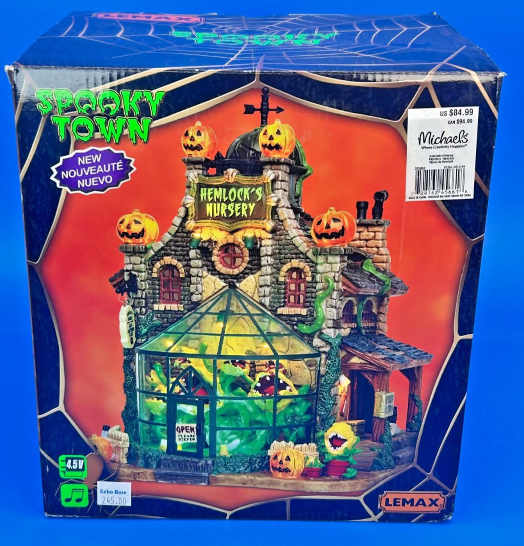 Lemax Spooky Town Hemlocke's Nursery Lighted Building 2014 NEW MIB
