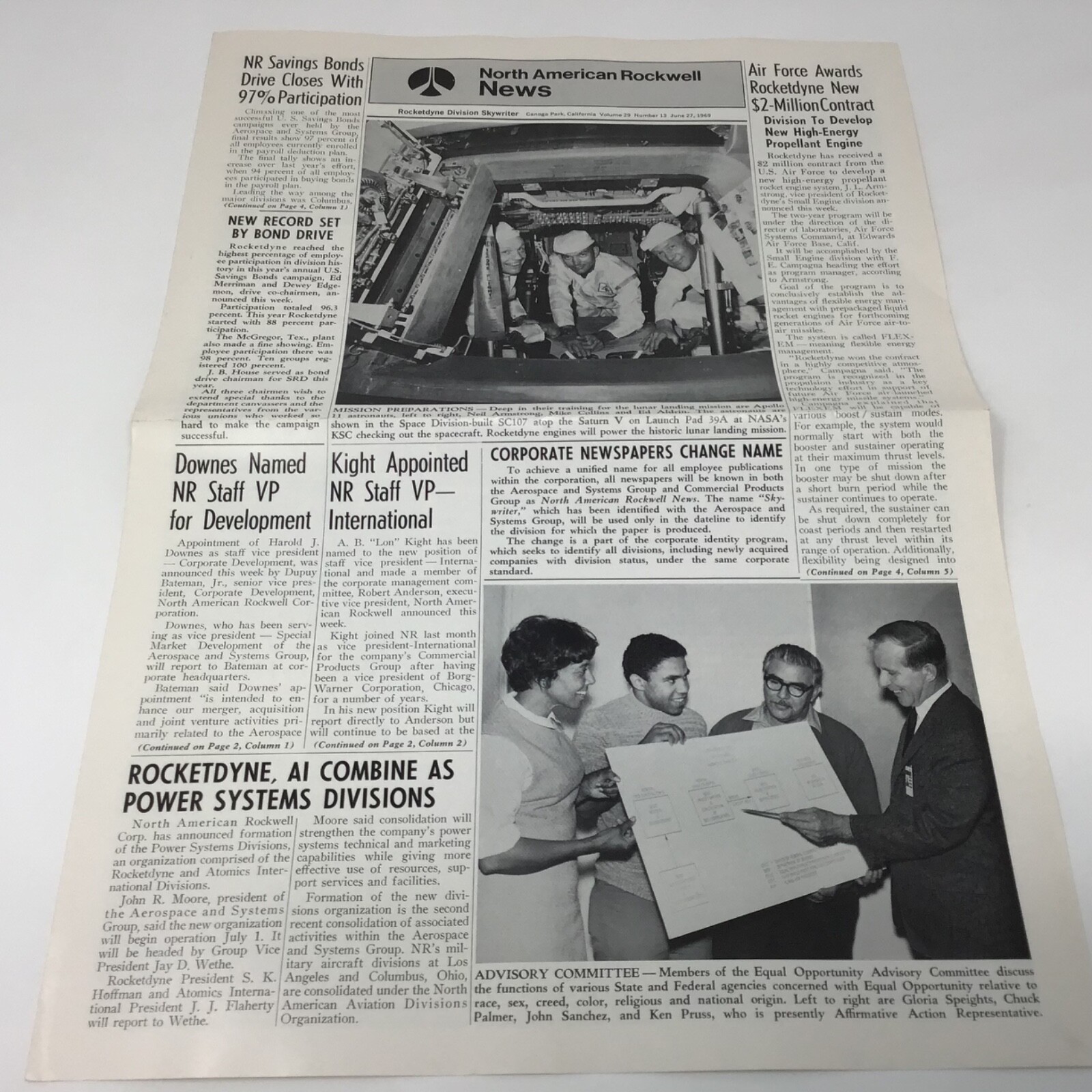 June 27, 1969 NORTH AMERICAN ROCKWELL NEWS volume 29 Number 13 