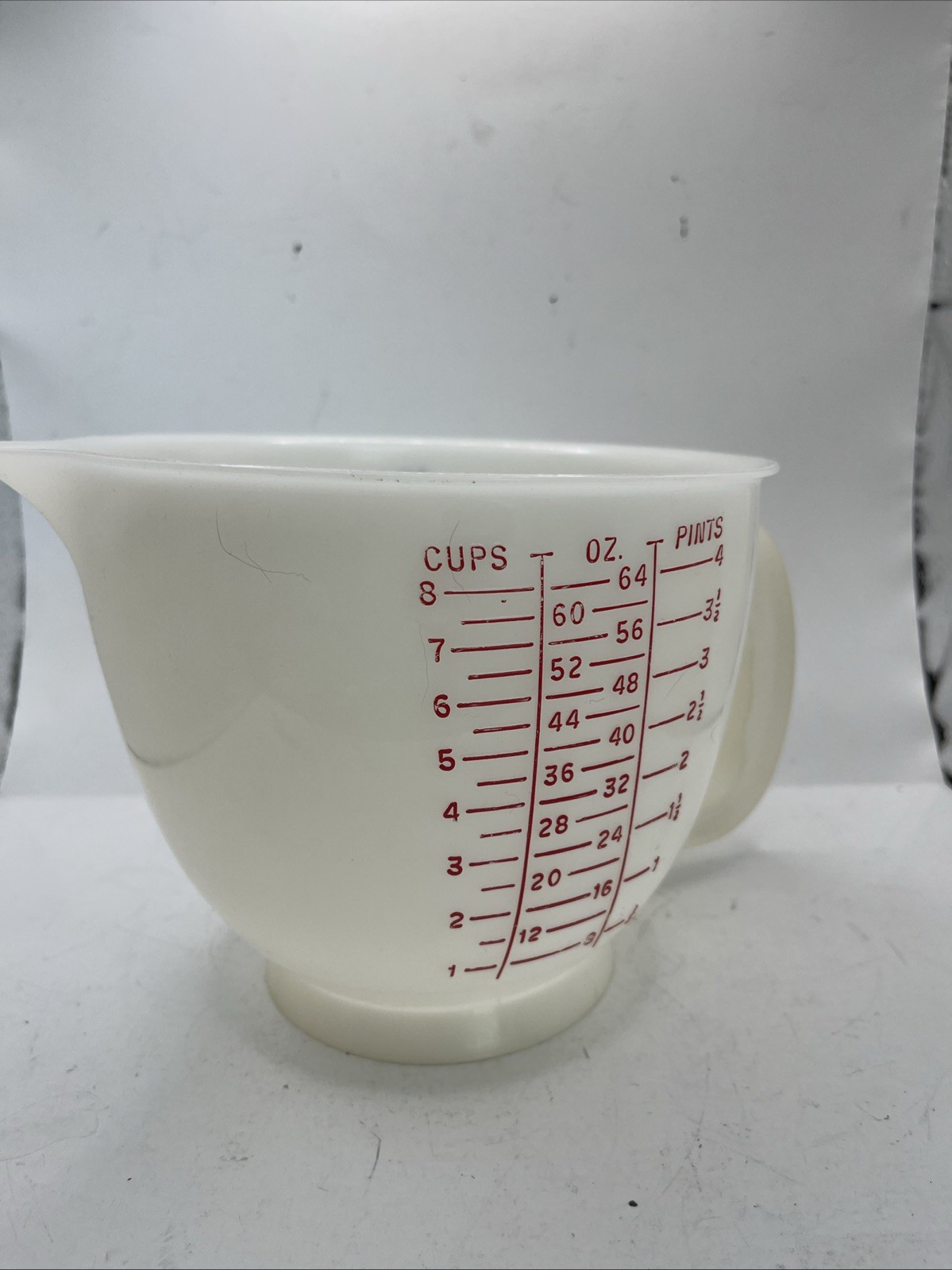 Tupperware 500-3 Mix-N-Store 8 Cup Measuring Bowl Red & Blue Vintage 1977