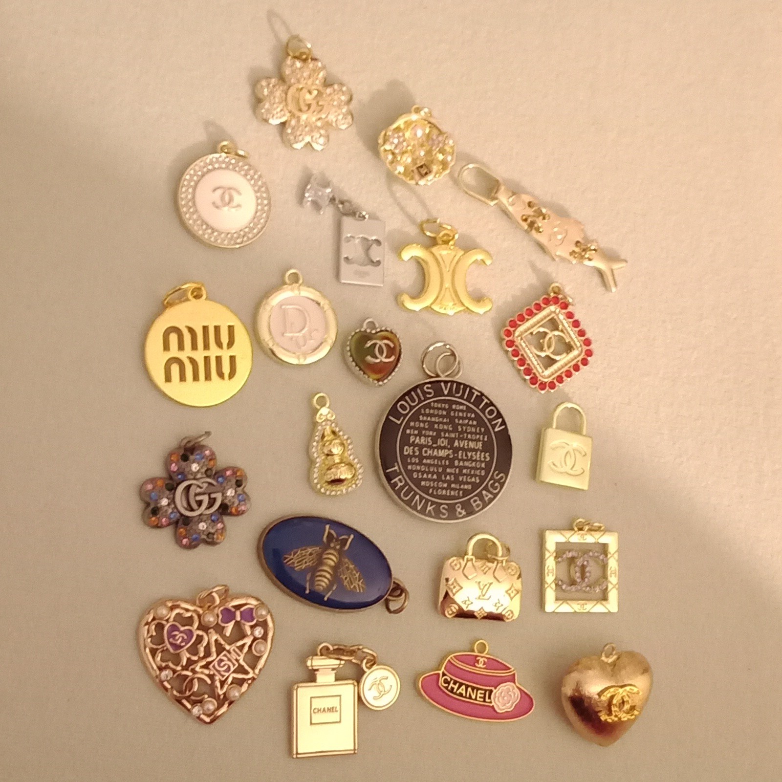 Lot of 21 Designer Button Charms