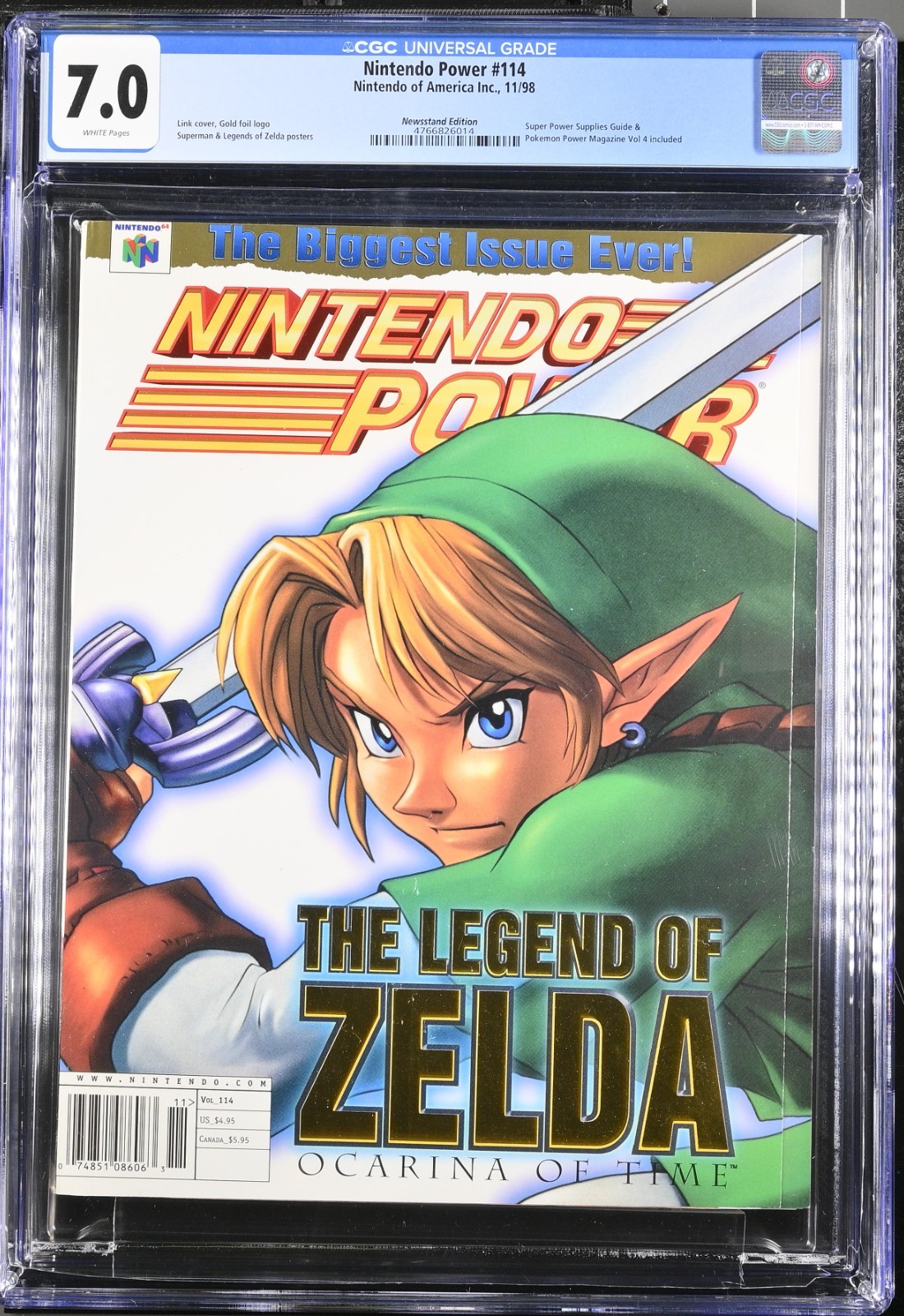 Nintendo Power #114 - CGC 7.0 - Legend of Zelda Complete Pokemon Power #4 Comic