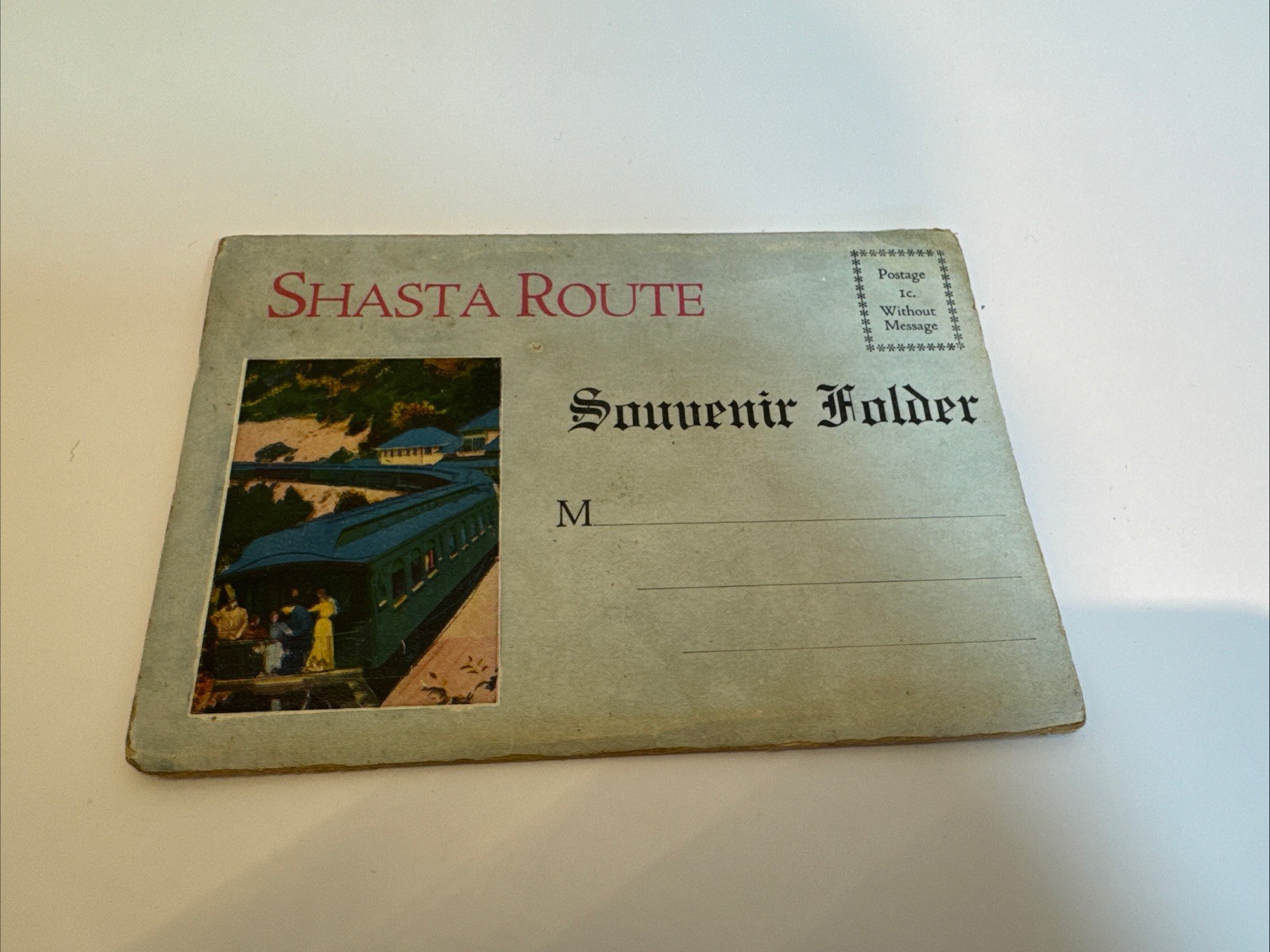Shasta Train Route  Souvenir Scenic Views Folder - 1 Cent Postage 1920s