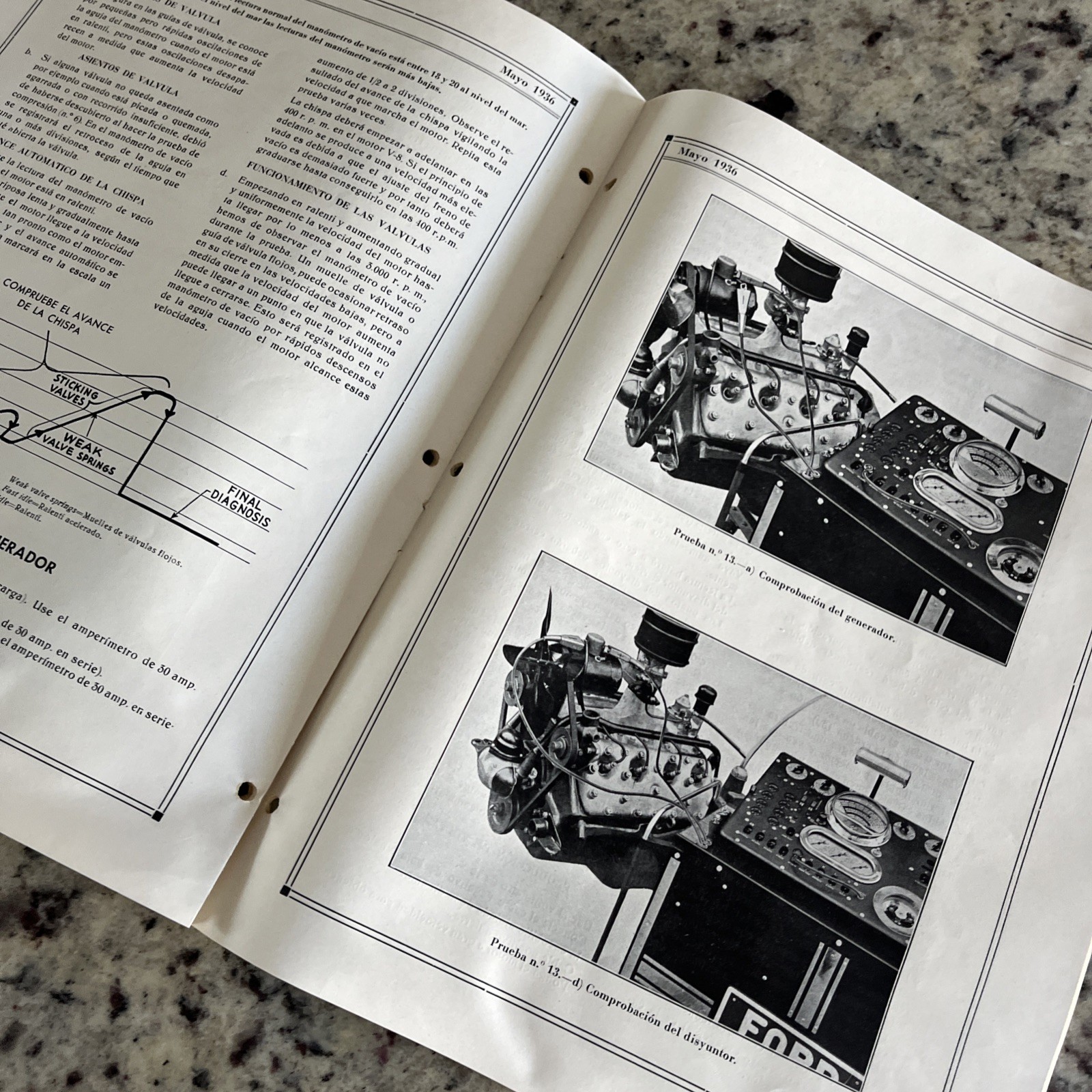 Vintage 1936 Ford Motor IBERICA Barcelona Spain Factory Manual Shop Equipment