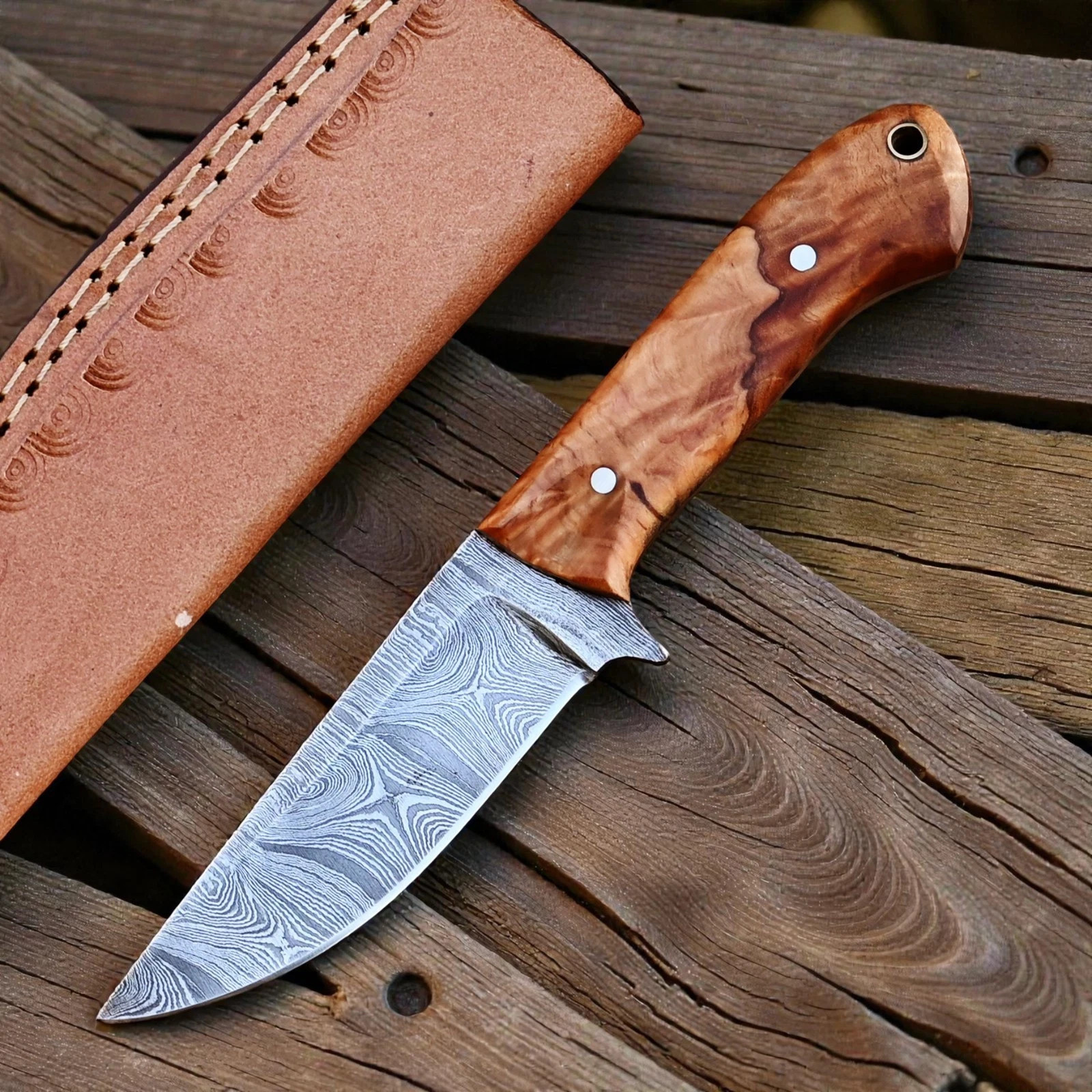 Handmade Hunting Knife Olive Wood Handle