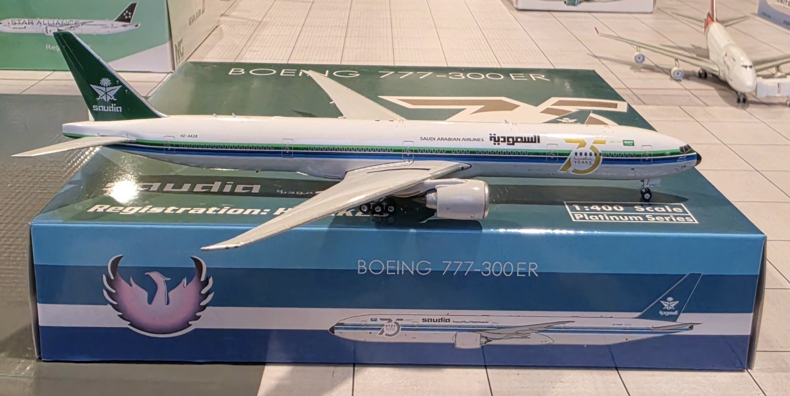 SAUDIA 777-300ER 75th Anniversary Livery 1/400 Phoenix HZ-AK2B