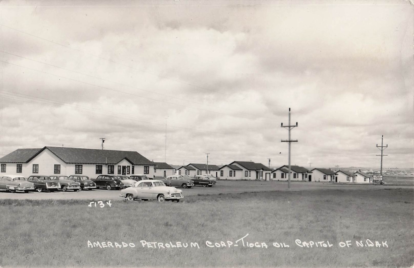 RPPC Tioga North Dakota Amerada Petroleum now Hess Oil Corp Photo Postcard J60