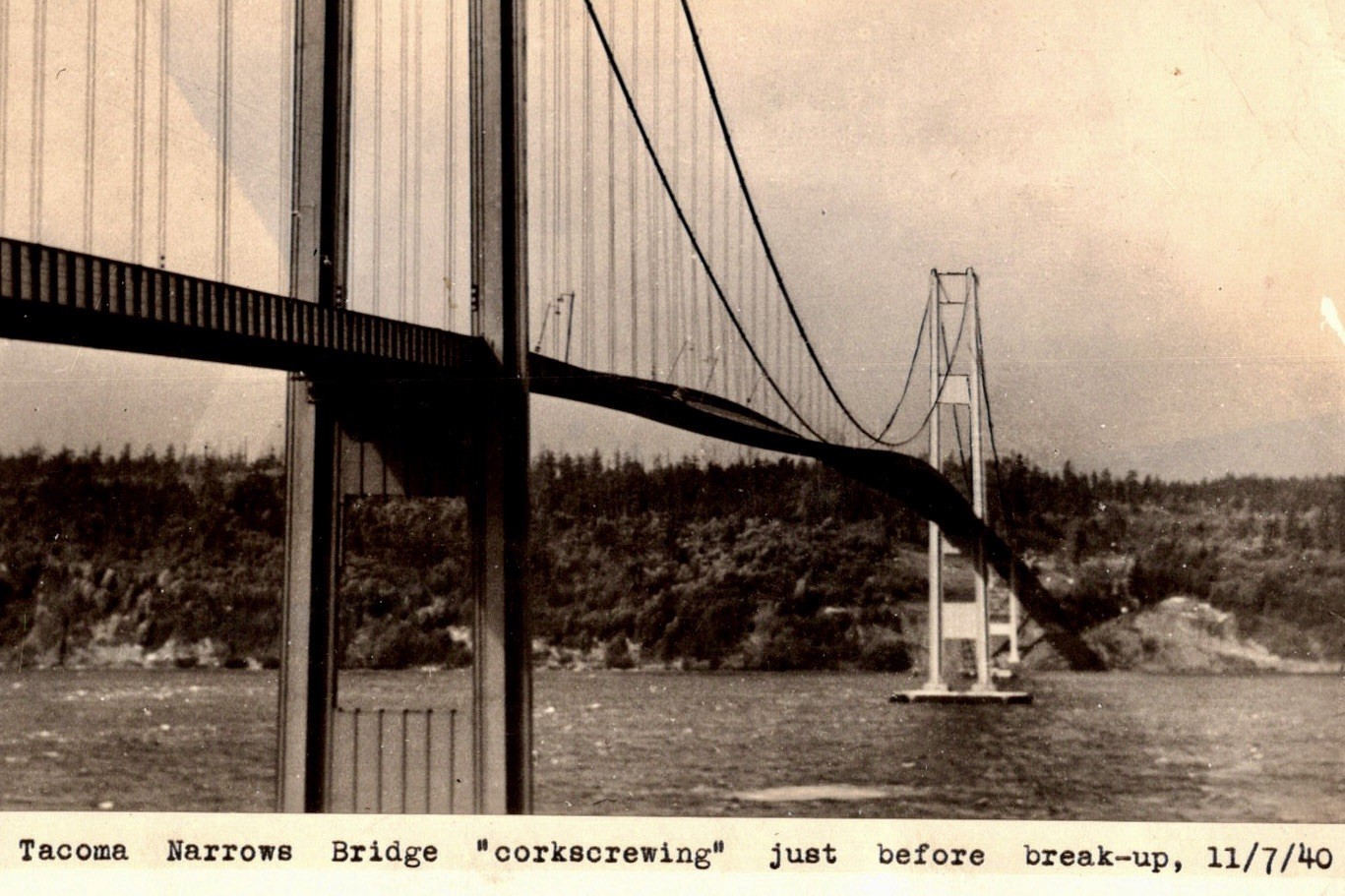 Reprint RPPC Tacoma Narrows Bridge Before Collapse Disaster B771