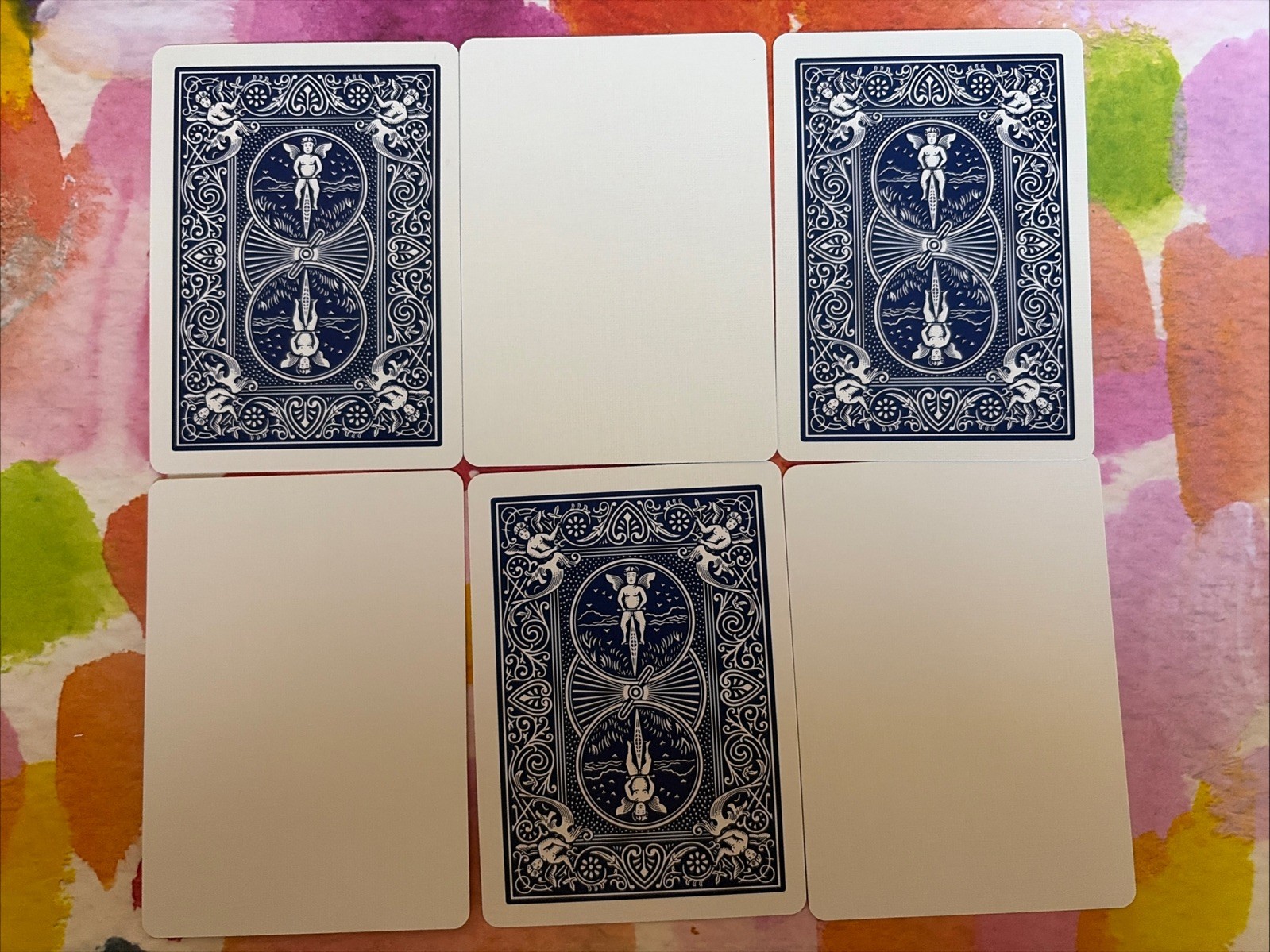 (6) Bicycle Blue Back & Blank Face Gaff Playing Cards Use for Card Magic Tricks