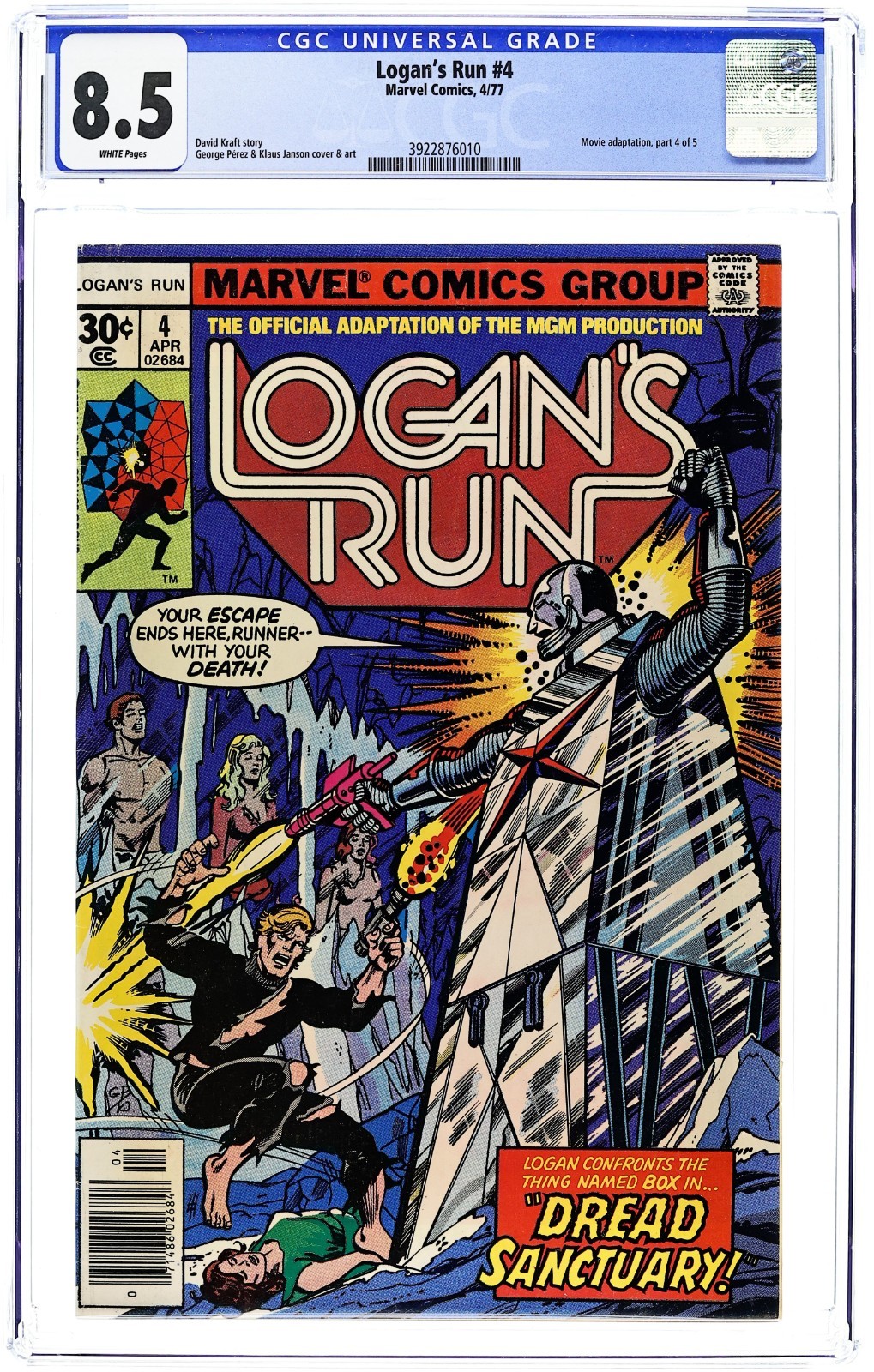 Logan's Run #4 Movie Adaptation - 1977 - CGC 8.5 - George Perez & Klaus Janson