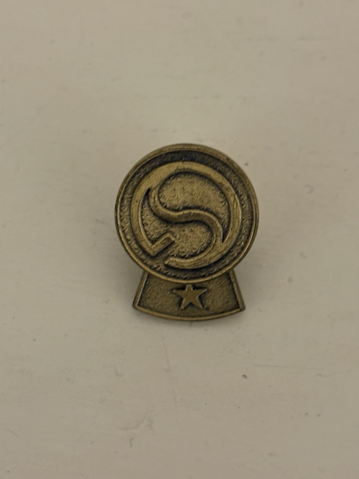 Vintage Interlocking GS Logo Swivel Star Lapel Pin Bronze Service Award