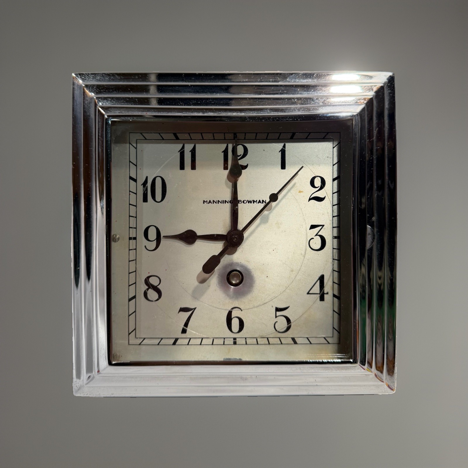 Rare Antique Manning Bowman Art Deco Machine Age Wall Clock 