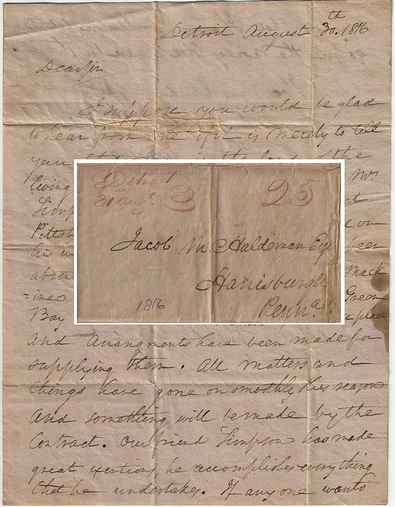 1816 - Letter - Delivery of Military Supplies to Mackinac Island and Green Bay