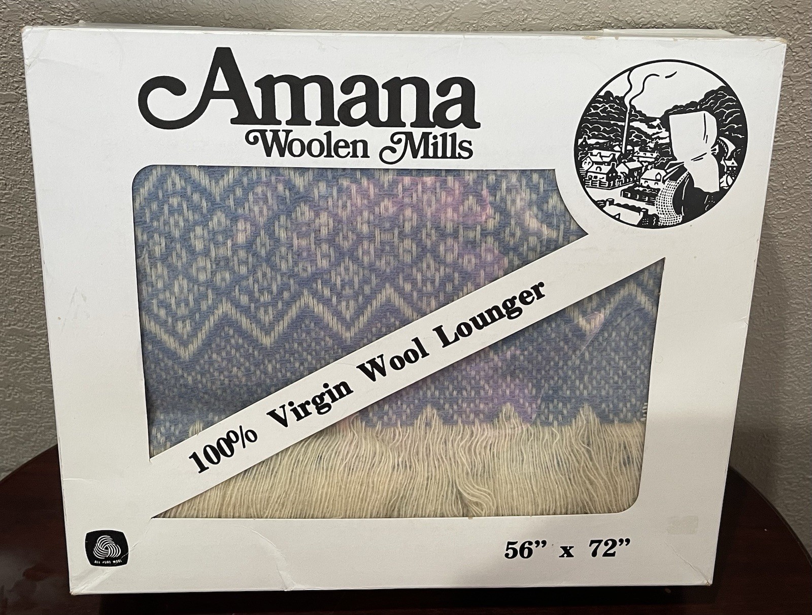 Vintage Amana Woolen Mills Throw Blanket 100% Wool New 56\
