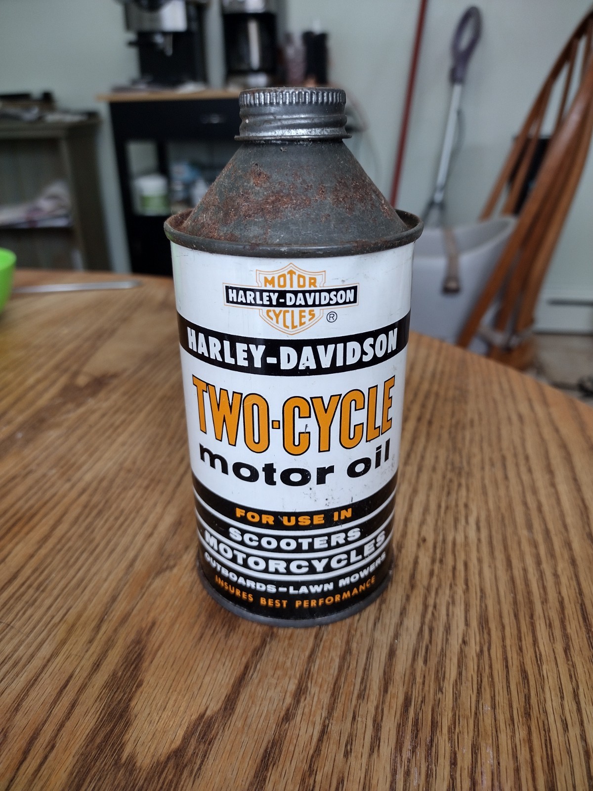 Vintage Harley-Davidson Two-Cycle Motor Oil Unopened With Original Oil Inside