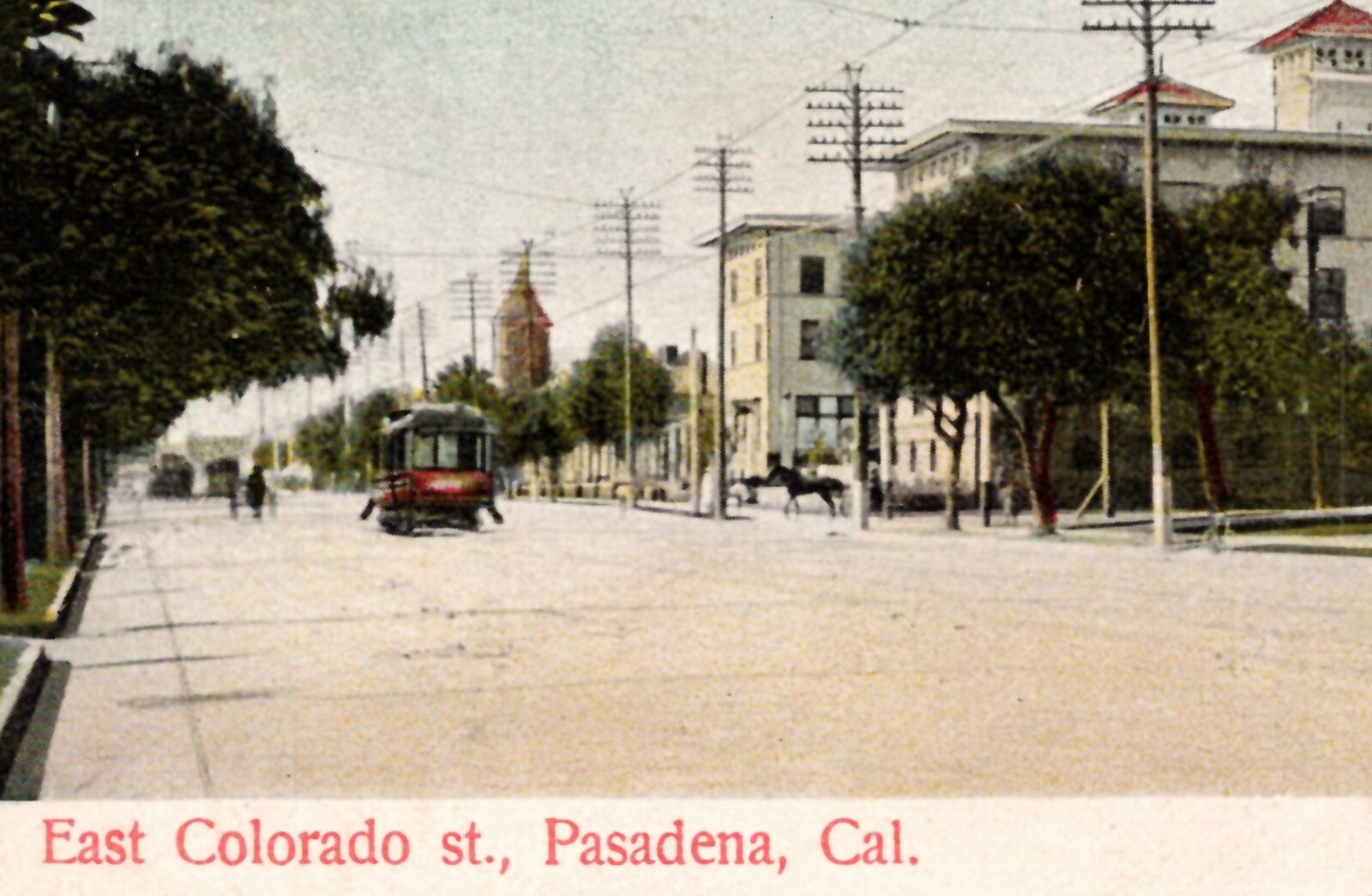 East Colorado Street Scene Pasadena California Germany Antique UDB 1905 Postcard