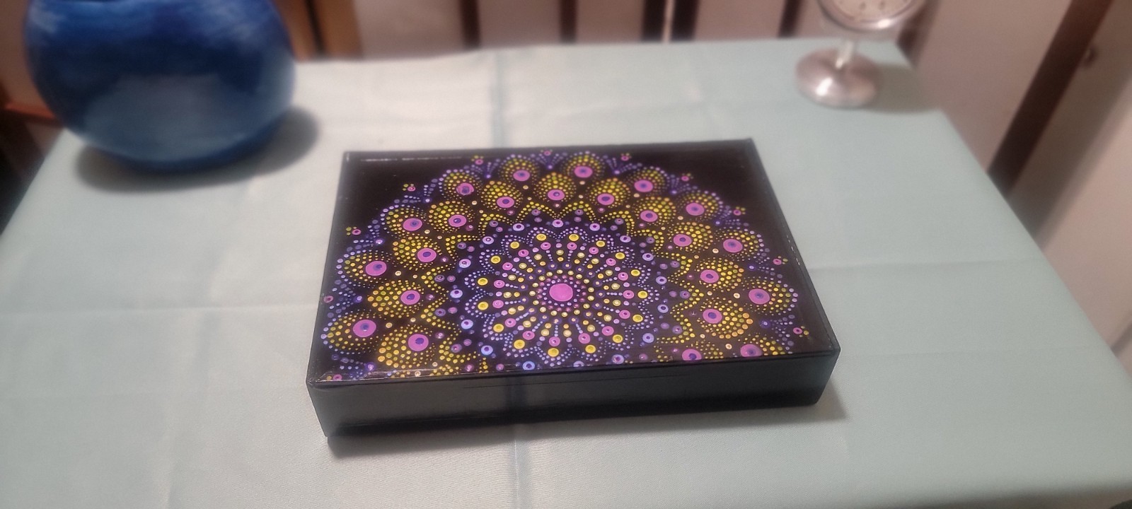 Decorative Hand Painted Wooden Trinket Box