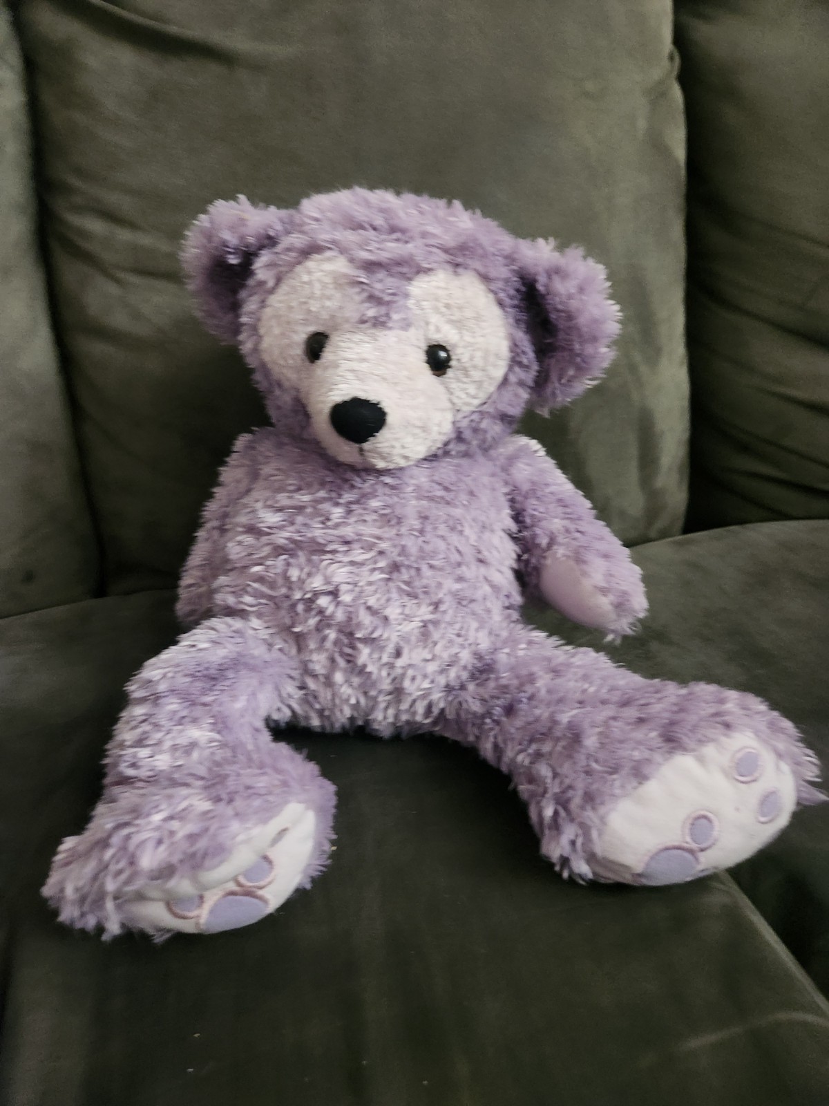 Disney World Pre Duffy Bear Hidden Mickey Plush Stuffed Animal Purple Lavender