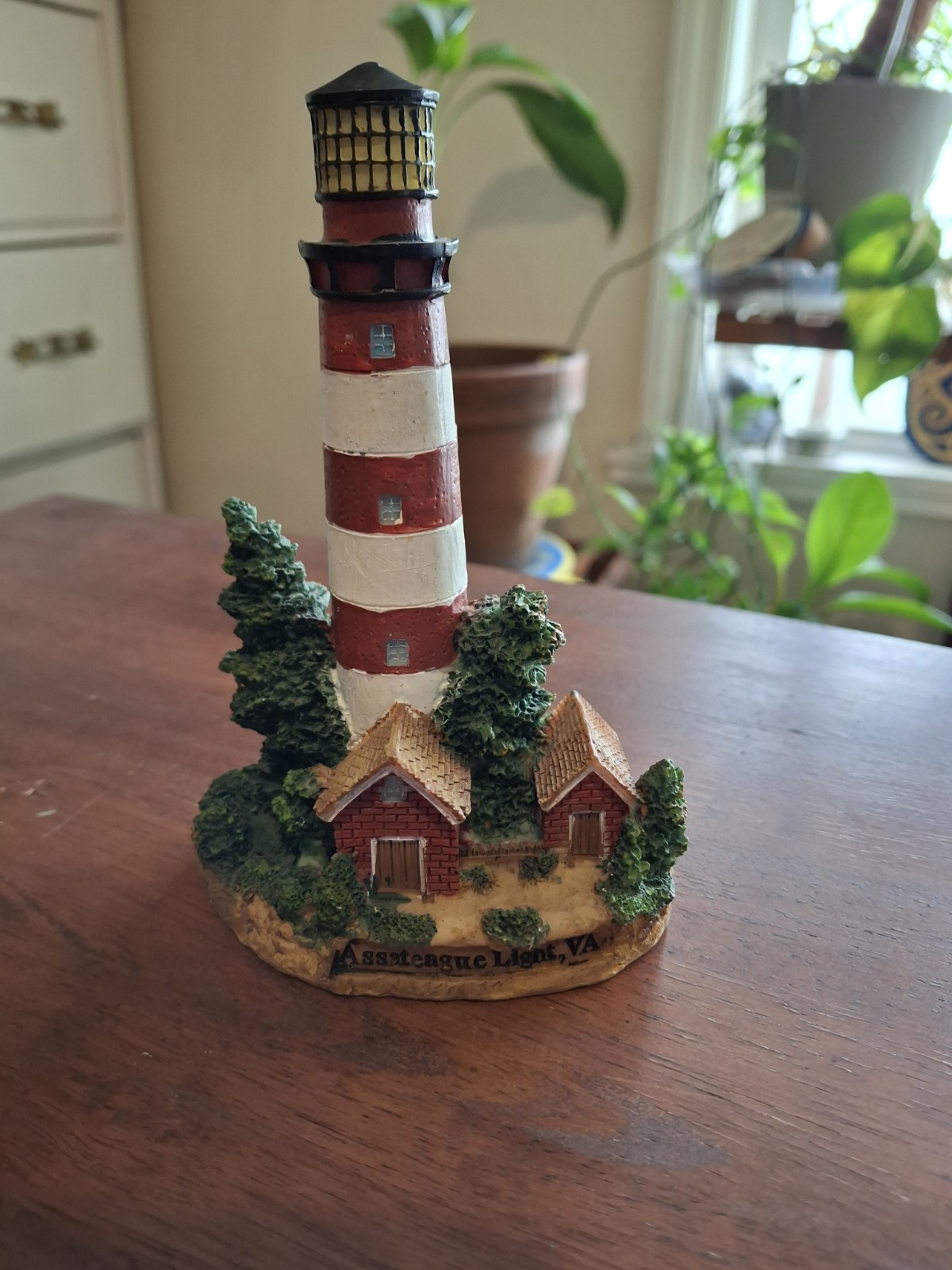 Assateague Light VA Lighthouse Resin Figurine Hand Painted Nautical Decor