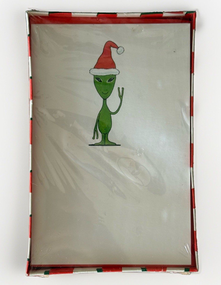 Vintage Christmas UFO Alien Christmas Cards - Unopened Original Box RARE