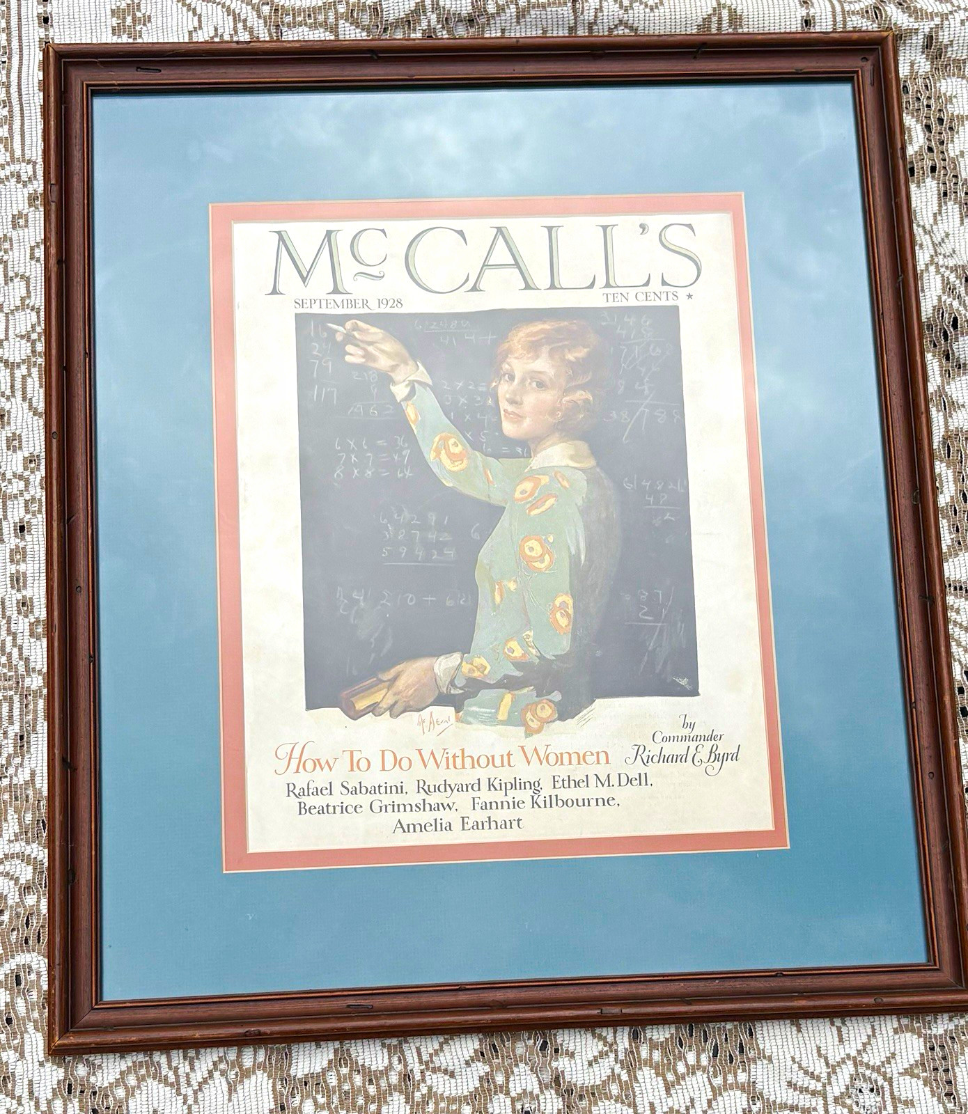 Original 1928 McCall’s Magazine Cover Neysa McMein Framed 18x22 Antique