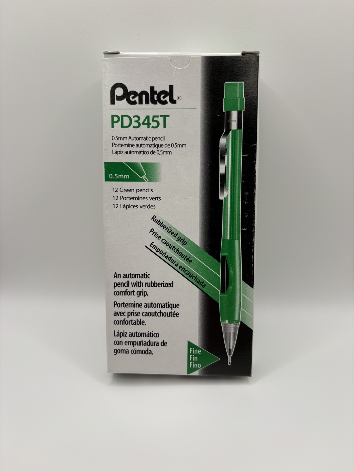 PENTEL PD345T Quicker Clicker Mechanical Pencil 0.5mm Japan Green  Box Of 12 